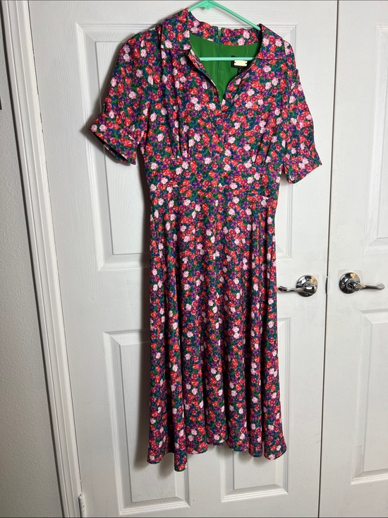 Alexia Admor Dresses & Skirts - Alexia Admor Black Floral Midi Dress with Pink & Green Flowers